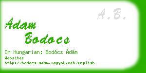 adam bodocs business card